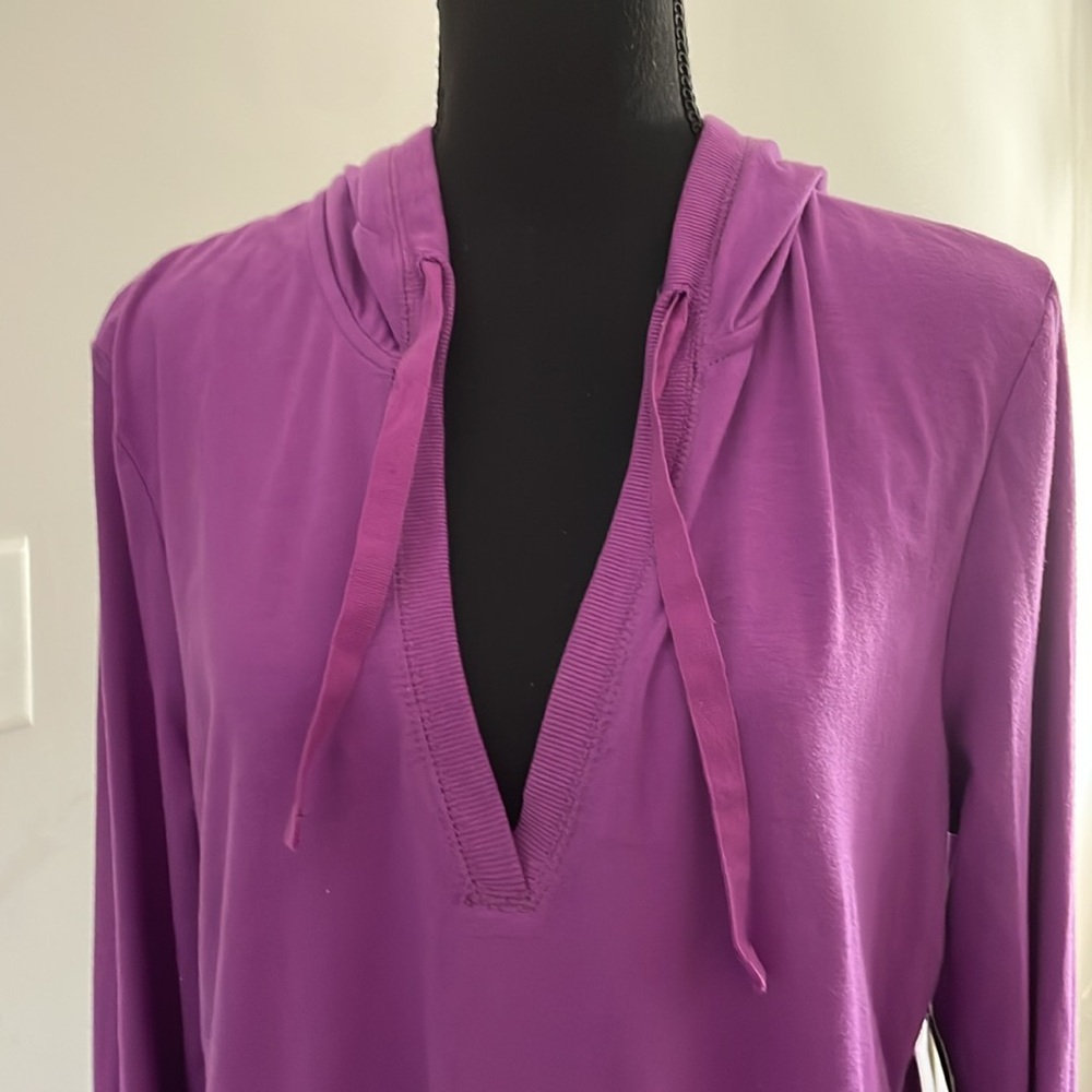 TEK GEAR DryTek Hoodie Sweat Shirt SizeL Berry Color Athletic Sporty Relaxed Fit - Picture 9 of 9